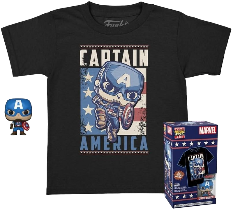 Pocket Pop and Tee: Marvel - Captain America, Kids Medium