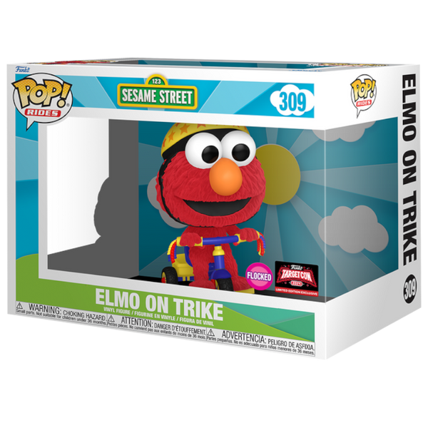 Sesame street Elmo on trike flocked